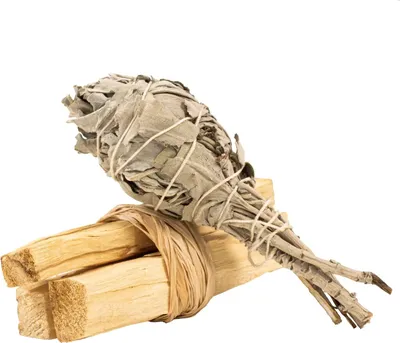 Image de Cebador - Coffret d'encens : bois de Palo Santo 25 g, sauge blanche 20 g - Fagets d'encens de grande qualité - Encens naturel pour la détente