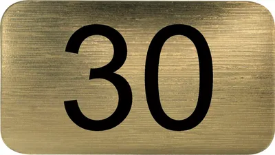 Produktbild von Nummernschild selbstklebend, 35 x 20 mm, Type 30, Kunststoff gold metallic