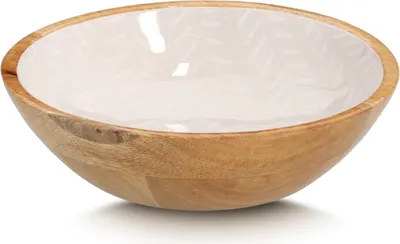 Produktbild von ZELLER 25695 Schale BEIGE, Mangoholz, ca. Ø 20 x 6 cm