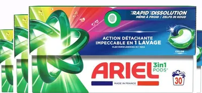 Produktbild von Ariel 3-in-1 Waschmittel-Pods, verschiedene Farben – 4 x 30 Stück – 120 Wäschen