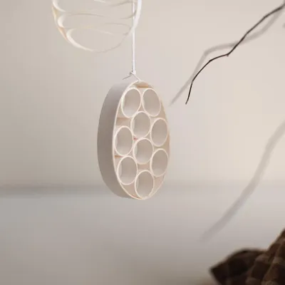 Produktbild von Osterei aus Papier Kreis - weiß