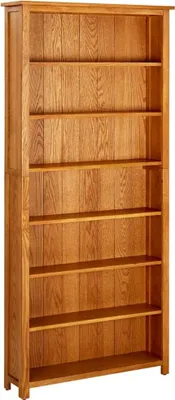 Obrázek produktu pro Knihovna se 7 policemi 90 x 22,5 x 200 cm masivní dubové dřevo