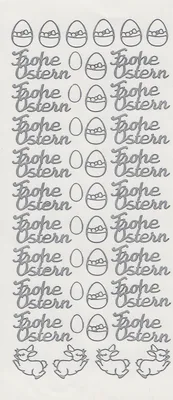 Produktbild von JEJE Reliefsticker Ostern 10x23 cm Osterdeko Bastelsticker Scrapbooking Silber