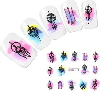 Produktbild von Tattoo Nail Art Traumfänger Feder Aufkleber Nagel Sticker