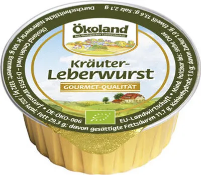 Produktbild von ÖKOLAND Kräuterleberwurst fein Gourmet-Qualität 0% - 50g