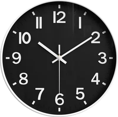 Immagine prodotto di Orologio da parete Attalos - movimento silenzioso al quarzo - design minimalista 30 cm bianco nero