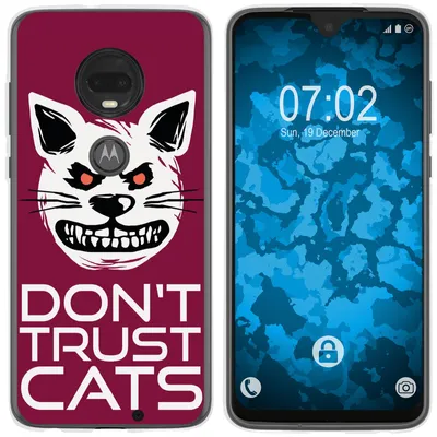Produktbild von PhoneNatic Case kompatibel mit Motorola Moto G7 Silikon-Hülle Crazy Animals Katze M1