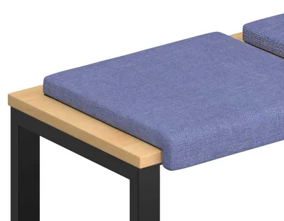 Image de vidaXL Coussins de banquette, lot de 4, tissu denim bleu, profondeur 35 cm