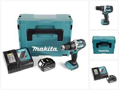 Produktbild von Makita DHP 484 RM1J 18V Brushless Li-Ion Akku Schlagbohrschrauber im Makpac inkl. 1x BL 1840 B 4,0 Ah Akku und DC18RC Ladegerät