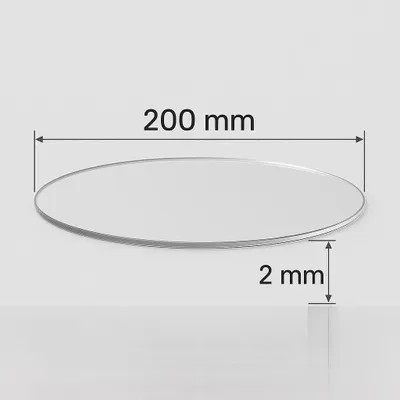 Produktbild von Acrylglas Kreiszuschnitt Rund, 200 mm Durchmesser, 2 mm Stärke, Glatt Polierte Oberfläche, Laser-Zuschnitt nach Maß