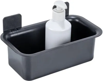 Produktbild von Schwarze Badewannenablage 23x8x22cm ABS Kunststoff selbstklebend