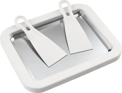 Image de Machine à glace avec 2 spatules Plaque à glace pour faire de la glace Machine à glace roulée pour les rouleaux et les crèmes glacées