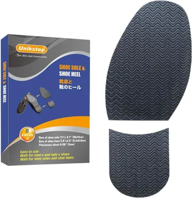 Imagen del producto de 2 pares de suelas de goma, antideslizantes, que reducen el ruido, suelas de repuesto, cortables, para zapatos