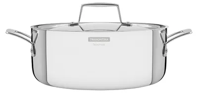 Productafbeelding van Tramontina Grano braadpan met deksel, diameter 24 cm, roestvrij staal 18/10, drielaags