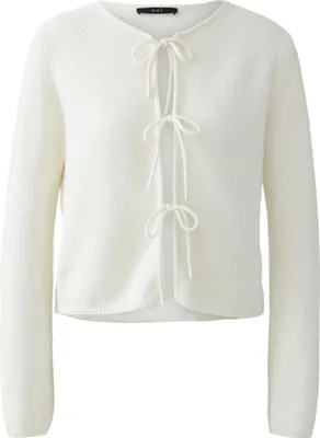Produktbild von Oui Damen Jacke in gardenia, Größe 38, aus Baumwollmischung, schmal geschnitten, verkürzte Länge