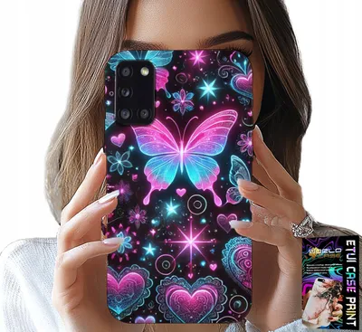 Immagine prodotto di Custodia Per Samsung Galaxy A31 - Custodia Colorata Con Disegni A Forma Di Cuore Di Farfalla
