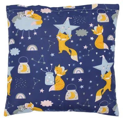 Produktbild von TupTam Kinder Kissenhülle Kissenbezug Dekorativ Gemustert Kinderzimmer, Farbe: Füchse Sternbild / Dunkelblau, Größe: 40 x 40 cm
