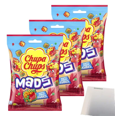 Produktbild von Chupa Chups Mads Fruits 3er Pack (3x115g Beutel) + usy Block