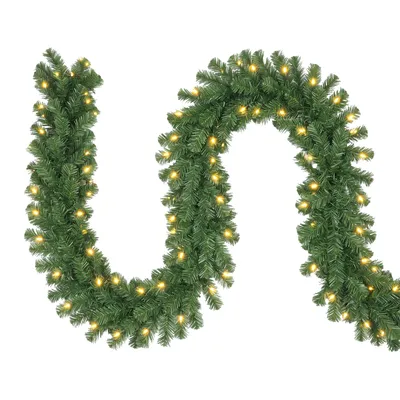Productafbeelding van Salcar kerstkrans van 10 meter met verlichting, dennengroen, verlichte kerstdecoratie met 400 LED's