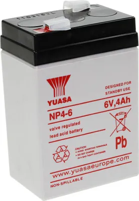Produktbild von Yuasa Bleigelakku NP4-6 6,0Volt 4,0Ah mit 4,8mm Steckanschlüssen