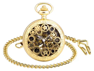 Obrázek produktu pro Mechanické kapesní hodinky – vintage – steampunkový styl – nerezová ocel – vodotěsné – římské číslice – starožitné, retro – hodinky