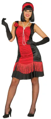 Produktbild von rotes Charleston Kleid für Damen Gr. M-XL, Größe:XL