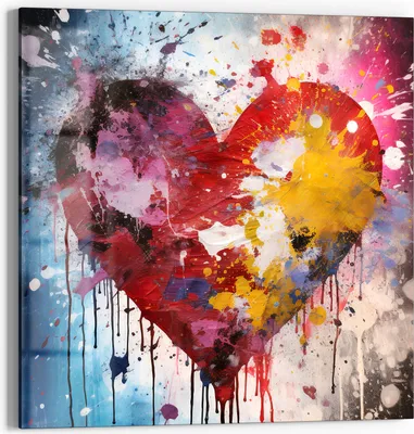 Produktbild von DEQORI Glasbild Echtglas 30x30 cm 'Lebendiges Liebesleuchten' Wandbild Bild modern Deko