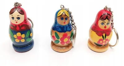 Obrázek produktu pro Klíčenka Babuszka Ručně malovaná Šachová klíčenka