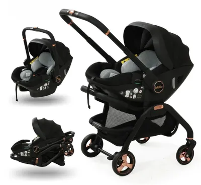 Productafbeelding van Kinderwagen 3-in-1 draagbaar opvouwbaar met slaapmand en kinderautostoel