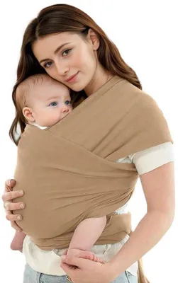 Zdjęcie produktu dla Unyqoos® Ergonomiczna, oddychająca chusta do noszenia dzieci – wykonana z poliestru i spandexu, przeznaczona dla dzieci o wadze od 3,6 do 15,9 kg, zapewnia równomierne rozłożenie ciężaru, posiada oznaczenia ułatwiające zawiązywanie