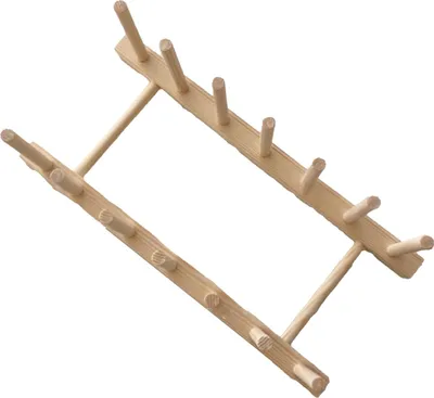 Image de Séchoir à vaisselle vertical en bois 6 grilles Séchoir à vaisselle en bois de pin avec base stable pour tasses et planches à découper