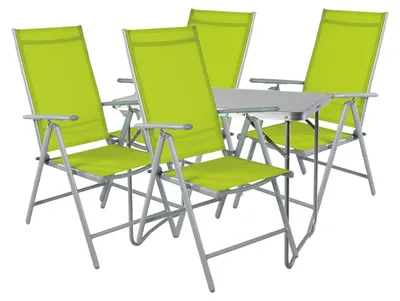 Produktbild von 5-teiliges Campingmöbel Set Aluminium Textilen Lime