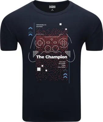 Obrázek produktu pro Diarbo pánské tričko s herním potiskem gamer champion tmavě modré velikost S