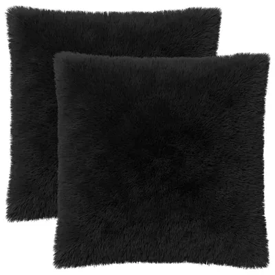 Produktbild von vidaXL Kissenbezug 2 pcs HEERLEN Schwarz 80 x 80 cm PV Fleece