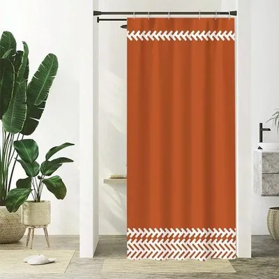 Obrázok produktu pre Sprchová záves v terakotovej farbe, 90 x 180 cm, biela