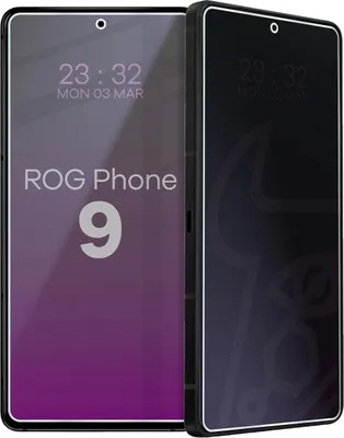 Produktbild von Hybridglas mit Privatschutzfilter für Asus ROG Phone 9, Bizon Glass Mule Shadow, Matt