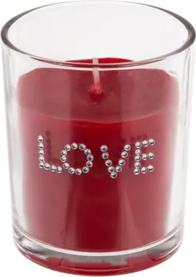 Produktbild von Rote Duftkerze (Rose) im Glas, Love, ca. 7 x 6 cm