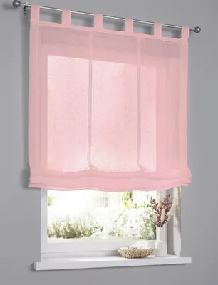 Produktbild von Raffrollo / Schlaufenrollo Brondby für die Gardinenstange rose - Breite ca. 60 cm x Höhe ca. 140 cm