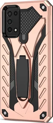 Produktbild von Mobigear Armor Stand  Samsung Galaxy A03s Hülle Hardcase Backcover Stoßfest mit Ständer - Roségold