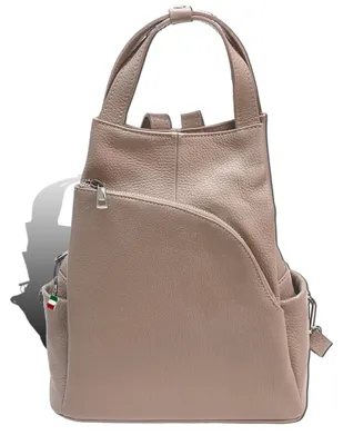 Image de Sac à dos Florence pour femme en cuir véritable, sac à dos de ville rose D2OTF613A