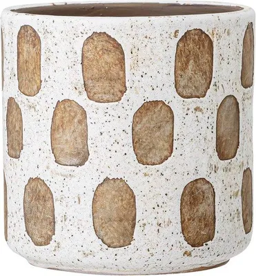 Produktbild von Famanu Blumentopf dekorativ 12 cm - weiß terracotta
