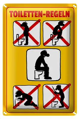 Produktbild von Blechschild Hinweis 20x30cm Toiletten Regeln