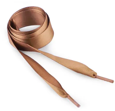 Schnürsenkel Satin glänzend 1 Paar 110cm x 19mm Bekleidungskordel Kordel Schnüre hellbraun