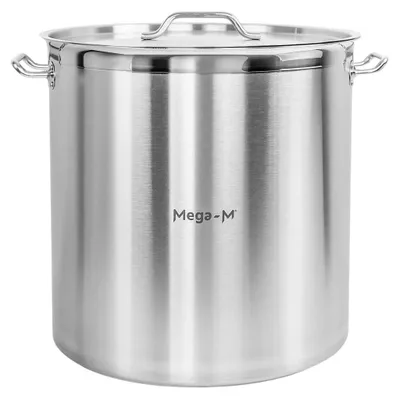 Zdjęcie produktu dla Garnek gastronomiczny wysoki ze stali nierdzewnej z pokrywką Mega-M PRO 98l 50x50 cm