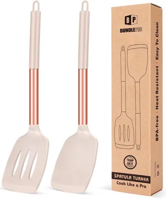 Obrázok produktu pre Súprava silikónových špachtlí odolných voči teplu bez BPA rose gold khaki