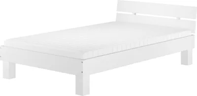 Produktbild von Einzelbett Buchebett massiv weiß 120x200 Futonbett Bettrahmen Zubehör wählbar V-60.86-12WRollrost und Matratze inkl.