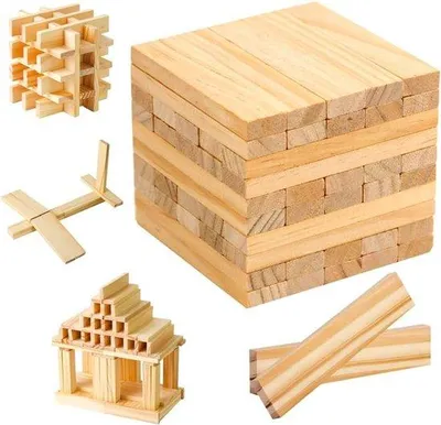 Produktbild von Holzbauklötze 100 Stück, 21x70x105mm, Dekoration, DIY