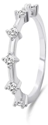 Produktbild von Beautiful silver ring with zircons RI041W - Circuit: 60 mm