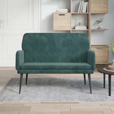 Image de The Living Store Banc vert foncé 108x79x79 cm velours