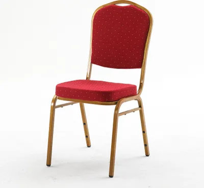 Produktbild von Bankettstuhl GALA Rot Gold, stapelbar goldenes Stahlgestell